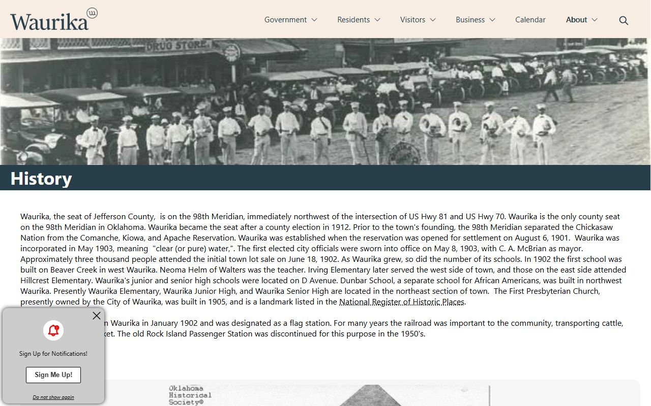 Jefferson County court records history and Waurika county seat