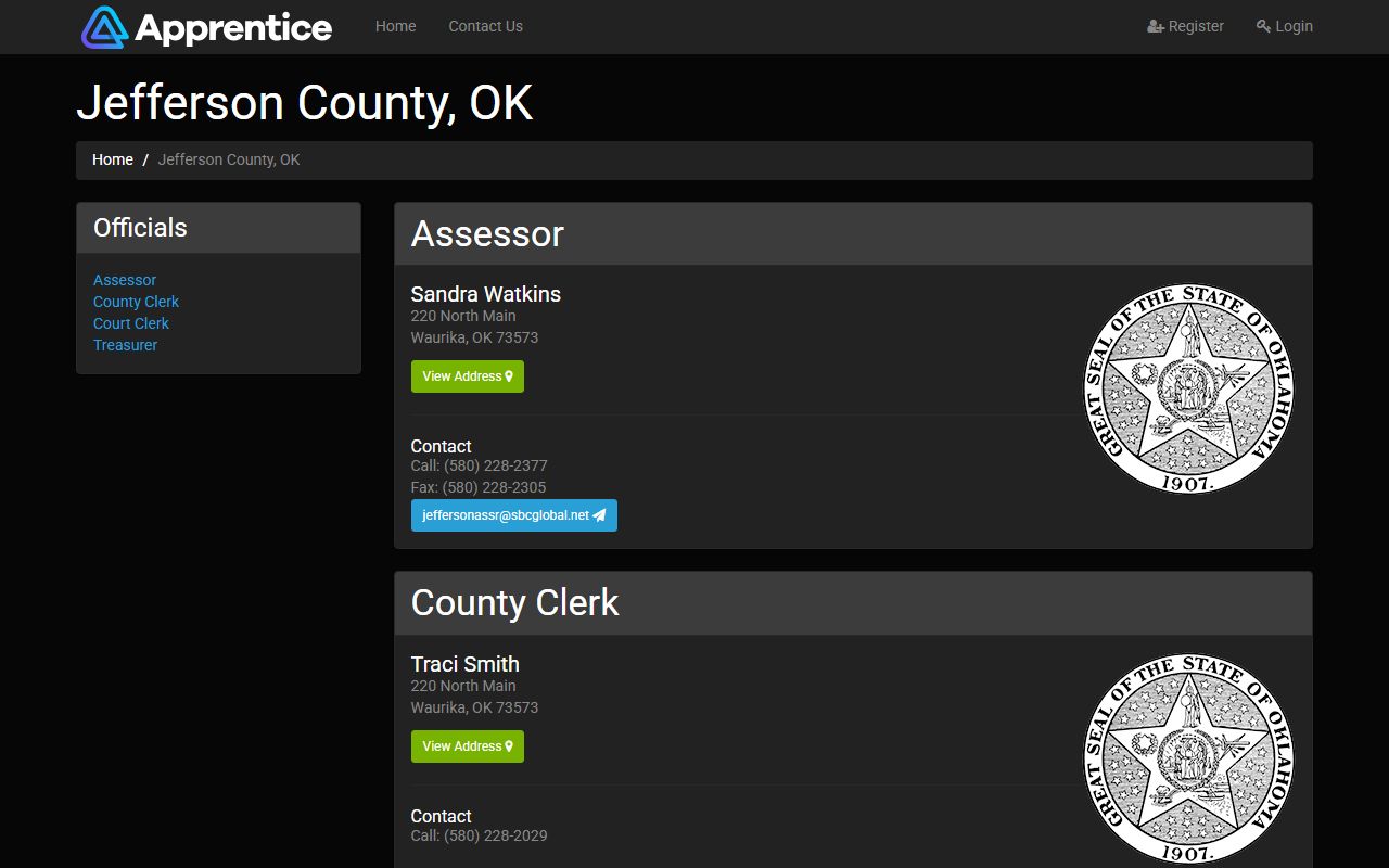 Jefferson County court records officials and contacts directory